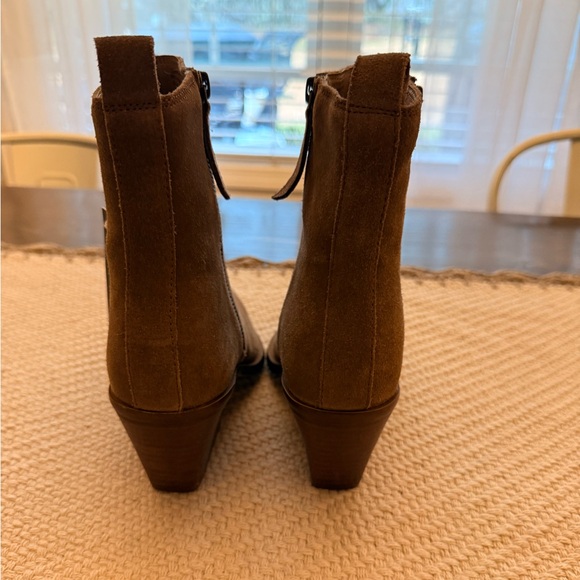 New House Of Harlow 1960 Boots Tan Leather/Suede Block Heel Women’s Size 39/8 - Picture 4 of 8